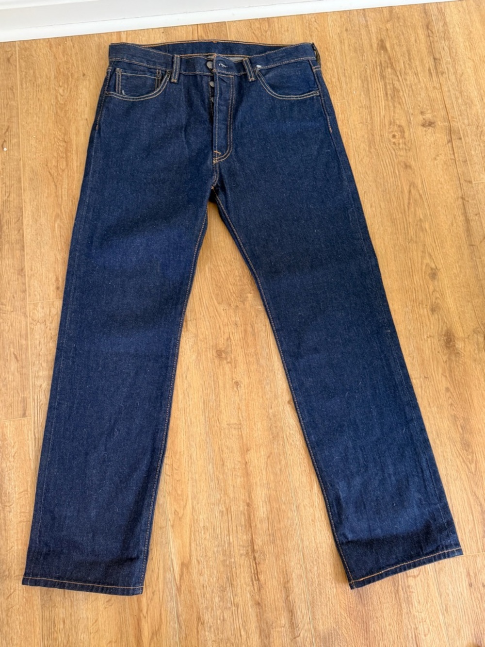 Men's Levi’s 501 Dark Blue Straight-Leg Jeans